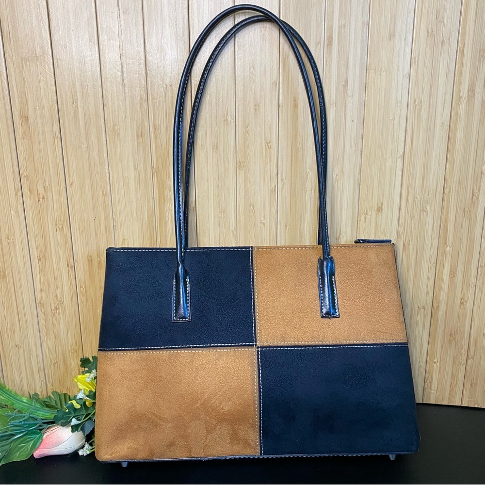 Vintage Kate Spade Black/Brown Suede Shoulder Handbag Purse